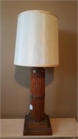 LARGE WOOD TABLE LAMP
