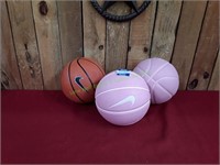 (3) Mini Nike Basketballs