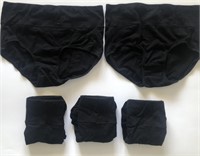 5 pack black underwear high waisted full c