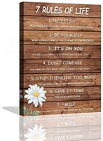 NEW - 7 Rules of Life Motivational Wall Art for