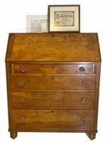 Early Slant Front Four Drawer Desk with Provenance