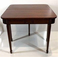Antique Mahogany Wood Folding Top Game Table