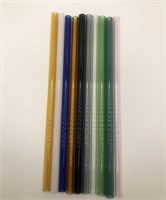 Reusable glass straws multi color 10 pack