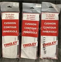 (3) Pks of Tingley Cushion Contour Innersoles