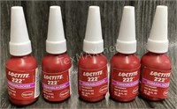 (5) .34 Oz Bottles of Loctite 222 ThreadLocker