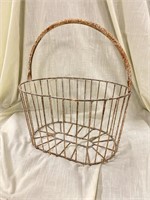 Egg basket style planter with a handle. 14 x 10