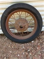 Vintage Car Tire & Rim 29.5" diameter
