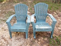 (2) Plastic Outdoor Chairs