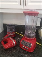 Red Kitchen Aide Blender, Hand Mixer and More