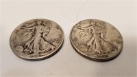 2 Each 1941 Walking Liberty's