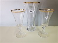 Mikasa Gold Rimmed Crystal Glass Ware