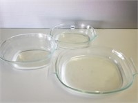 Set of 3 Pyrex Glass Broilers/ Casserole Dishes