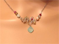 Sterling Silver Anna Balkan Multi Stone Necklace