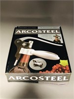 Arcosteel wine bottle opener on stand