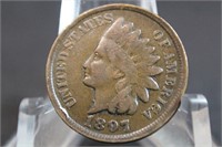 1897 (1 in the neck) Indian Head Cent