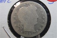 1897-S Barber Silver Quarter Key Date