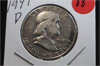 1949-D Franklin Silver Half Dollar