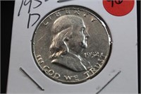 1952-D Franklin Silver Half Dollar