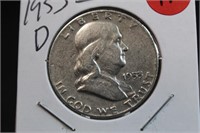 1953-D Franklin Silver Half Dollar