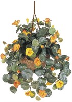 Silk Hanging Basket,Gold,29" x 10.25" x 10.25"