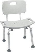 Bathroom Safety Shower Tub Bench Chair Back, Grey