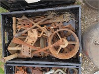 pulley and old wrenches