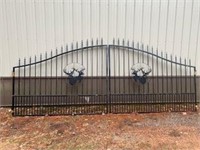 Wrought iron deer gate approx. 16' opening