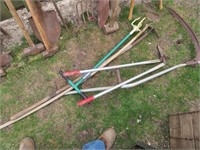 sythe and garden tools