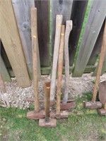 sledge hammers and axe