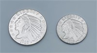 2 Indian Silver Rounds
