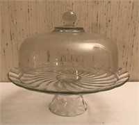 Glass Cake Plate & Dome A