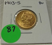 1903-S BU LIBERTY $5 GOLD COIN