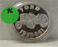 FORD TRACTORS 1 TROY OZ. SILVER ROUND - 1958-861