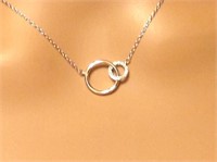 Sterling Interlocking Diamond Circle Necklace