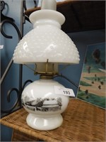 VINTAGE THEME PAINTED GLASS LAMP
