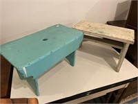 Pair of small country benches