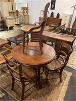 Victorian solid walnut table and four chairs