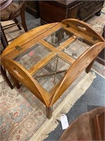 Modern oak and glass coffee table