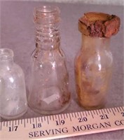 (3) ROUND CLEAR GLASS BOTTLES