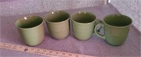 (4) GREEN COFFEE CUPS