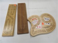 3 small cribbage boards