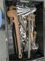 Pipe wrenches, wrenches and tools