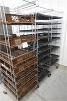 (3) BREAD RACKS, ON CASTERS