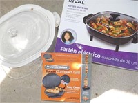 Crock pot, electric fry pan, and mini grill,