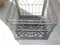 Welsh farms metal milk crate, BACK PORCH