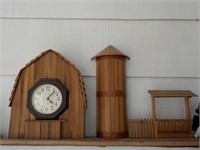 Handmade barn silo battery operated clock, 30" X