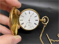 18k Gold Antique 21 Ruby pocket Watch w/Chain