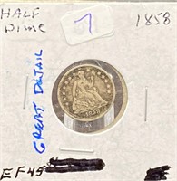 1858 Silver Half Dime US