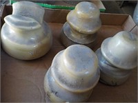 4 Yellow pottery insulators SHED