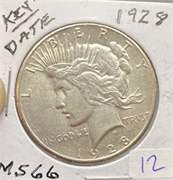 1928 Peace Silver Dollar  Nice Coin KEY DATE